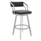 Armen Living Capri 30" Swivel Modern Metal and Slate Gray Faux Leather Bar and Counter Stool LCCPBABSSG30 - alternate 1